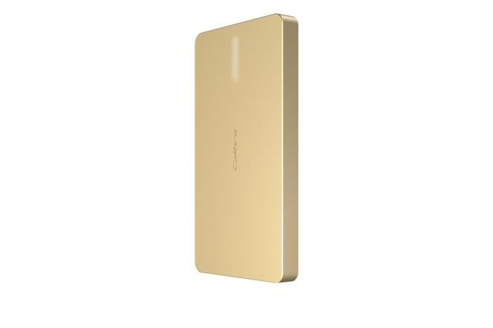 Calibre ULTRA'GO Duo 6'000mAh Powerbank - Eleganter & smarter Schnelllade-Akku mit 6'000mAh und Vibrationsanzeige für iPad, iPhone, iPod & Smartphones mit 2x USB Schnittstellen - Gold